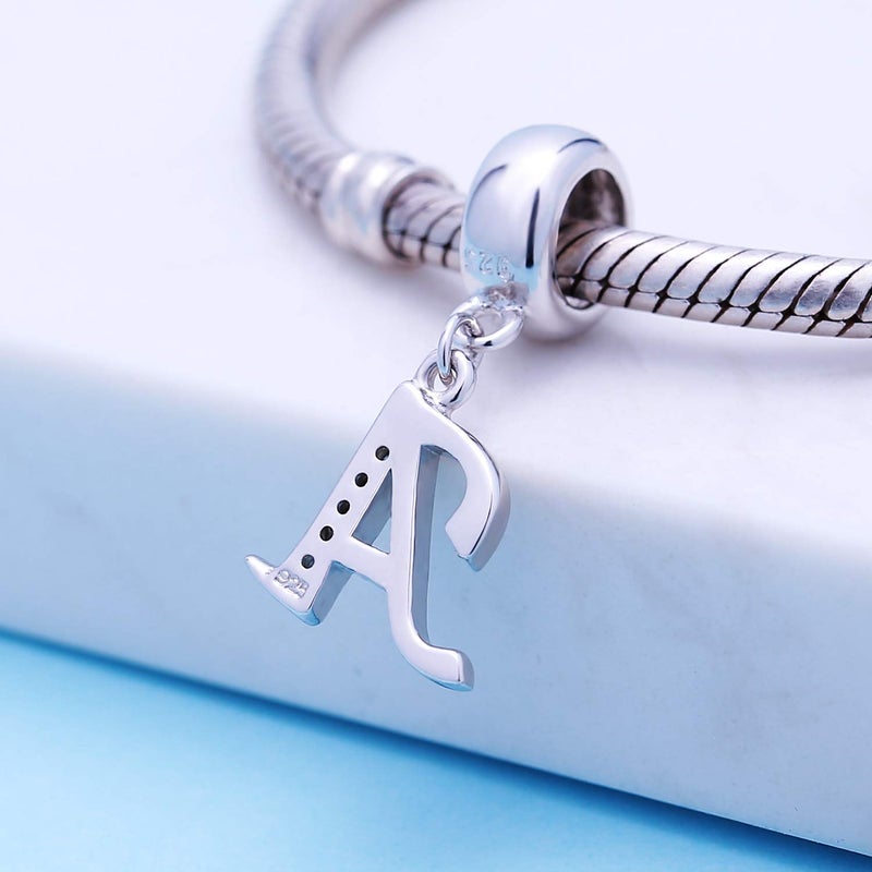 SOUKISS Letter A Charm Sterling Silver 925 Initial A-z Alphabet Beads Name Charm for Pandora Bracelet Charms - Image 3
